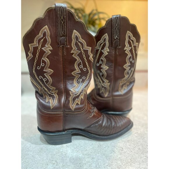Lucchese 1883 Lizard Cowboy Boots With Embroidered Western Design Size 7 - Picture 7 of 14